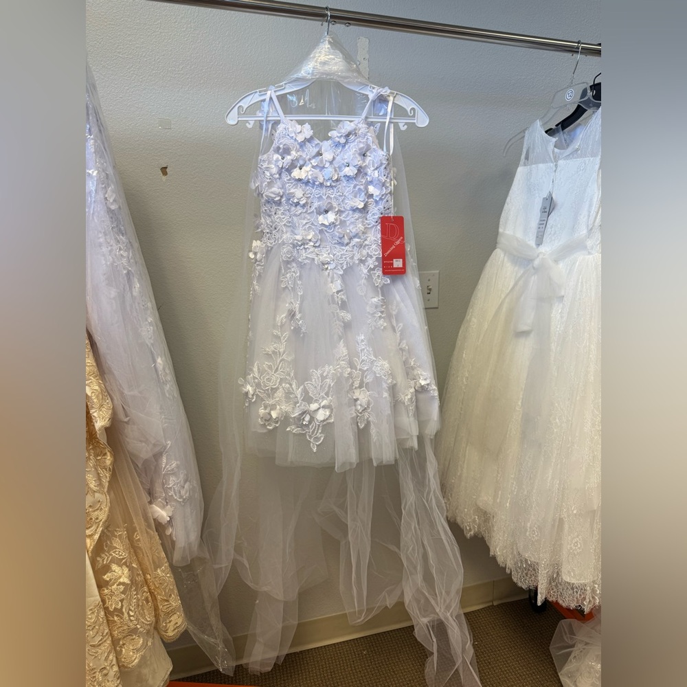 Dancing Queen White Floral Flower Girl Dress K812